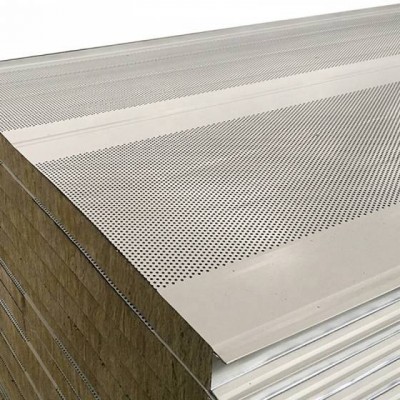 Sound Absorbing Insulated Mineralwool Sandwich Wall Panel Acoustic A1 Fire Rated Rock Wool Sandwich Panels